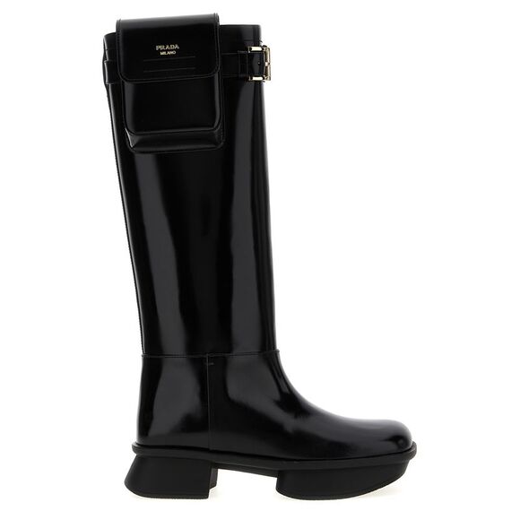 Prada Shoes - Prada Black Calfskin Over The Women's Knee